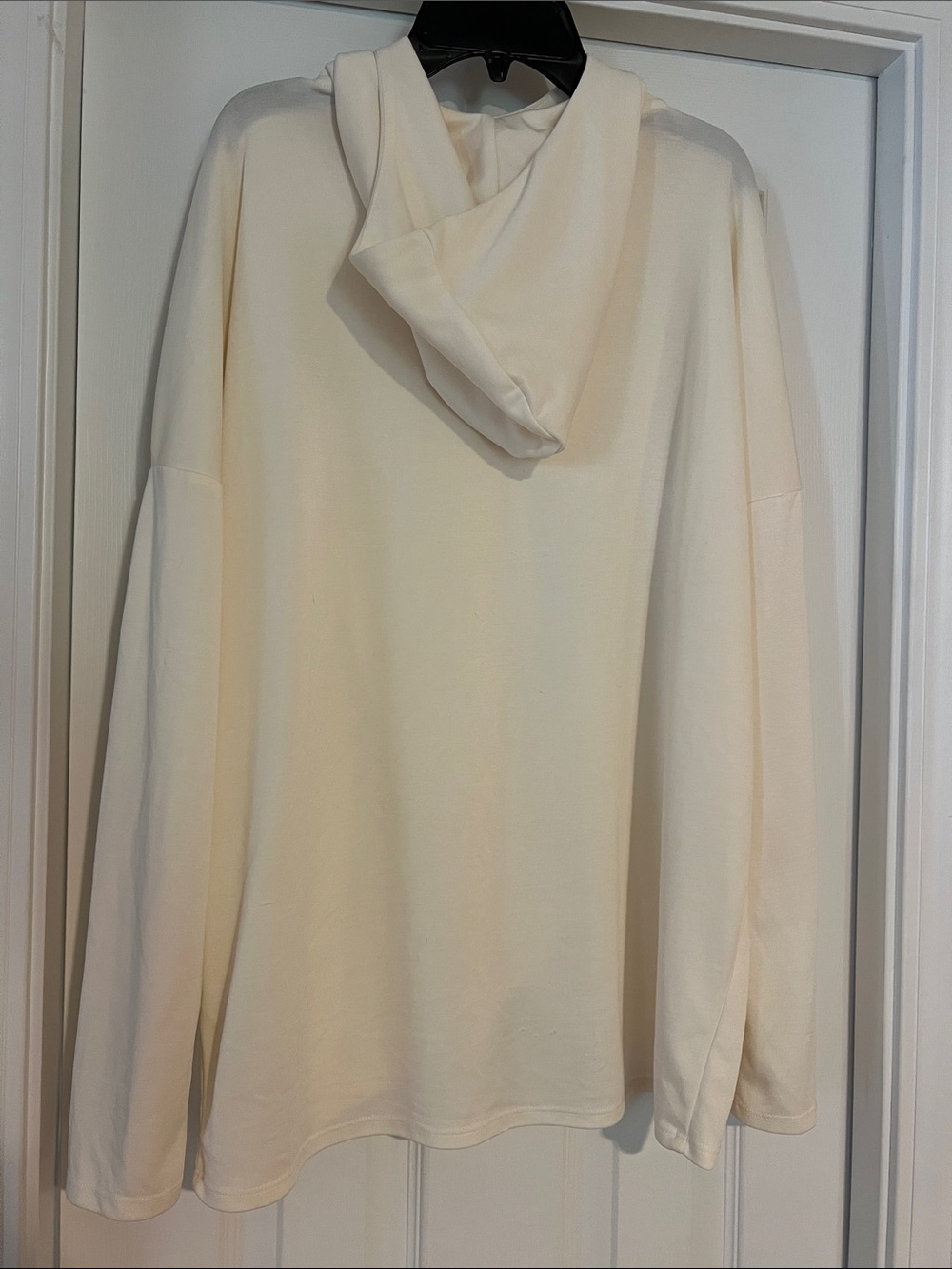 Cable & Gauge Cream Draped Cowl-Neck Hoodie - Picture 2 of 5